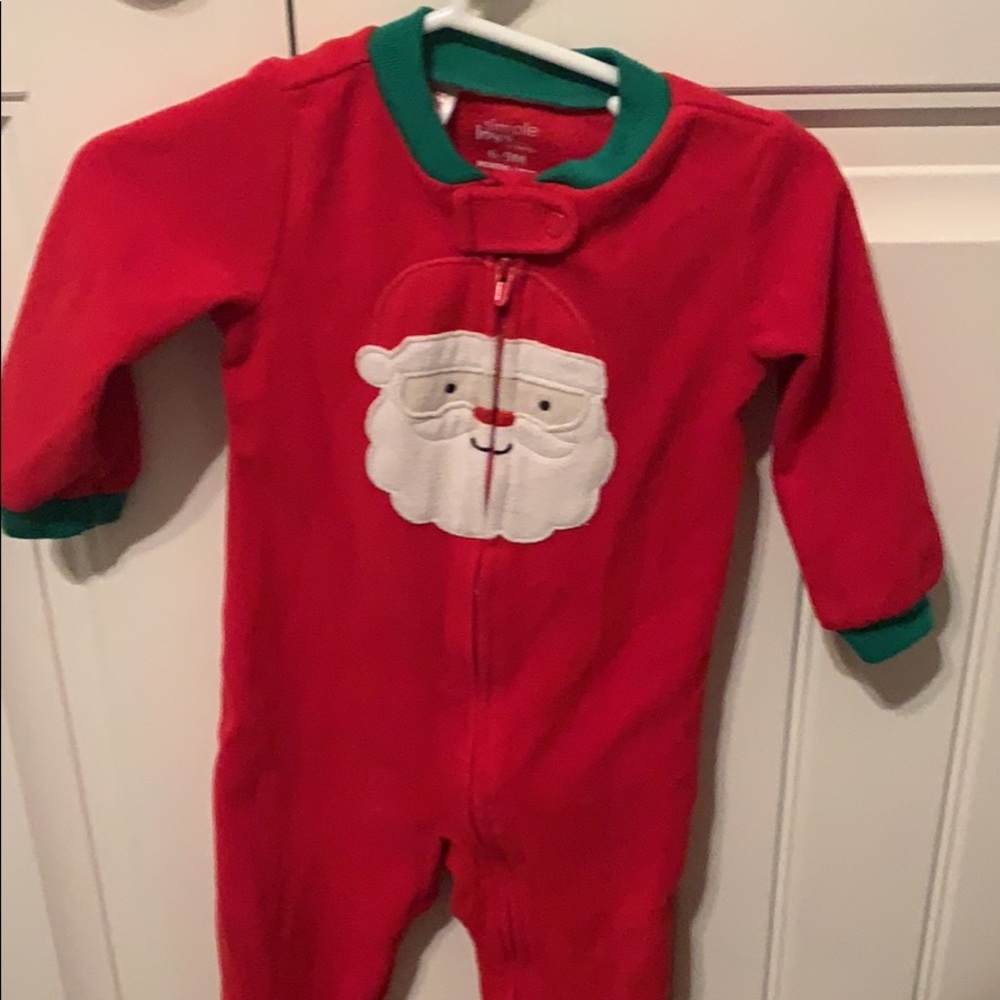 Fleece Christmas footie pajamas 6-9 month